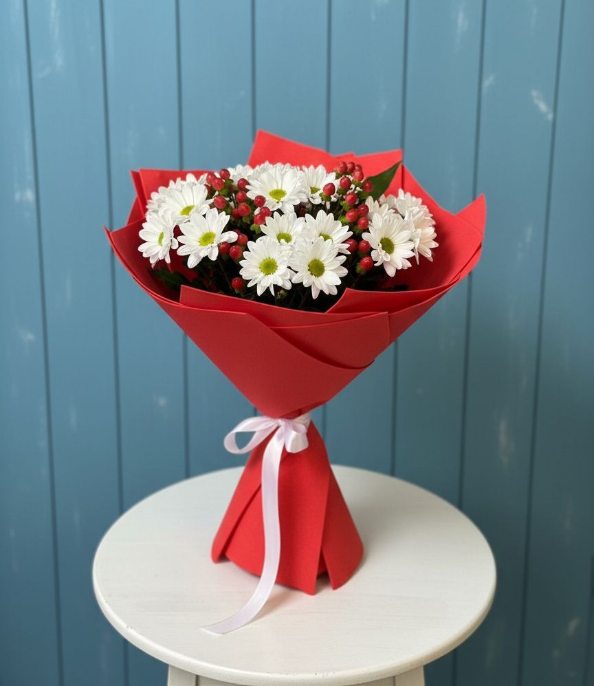 Букет цветов из: Хризантемы в Засечном