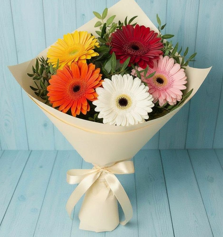 Букет цветов из: Герберы в Засечном