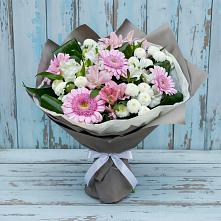 Букет цветов из:  Герберы, Альстромерии и Хризантемы в Засечном