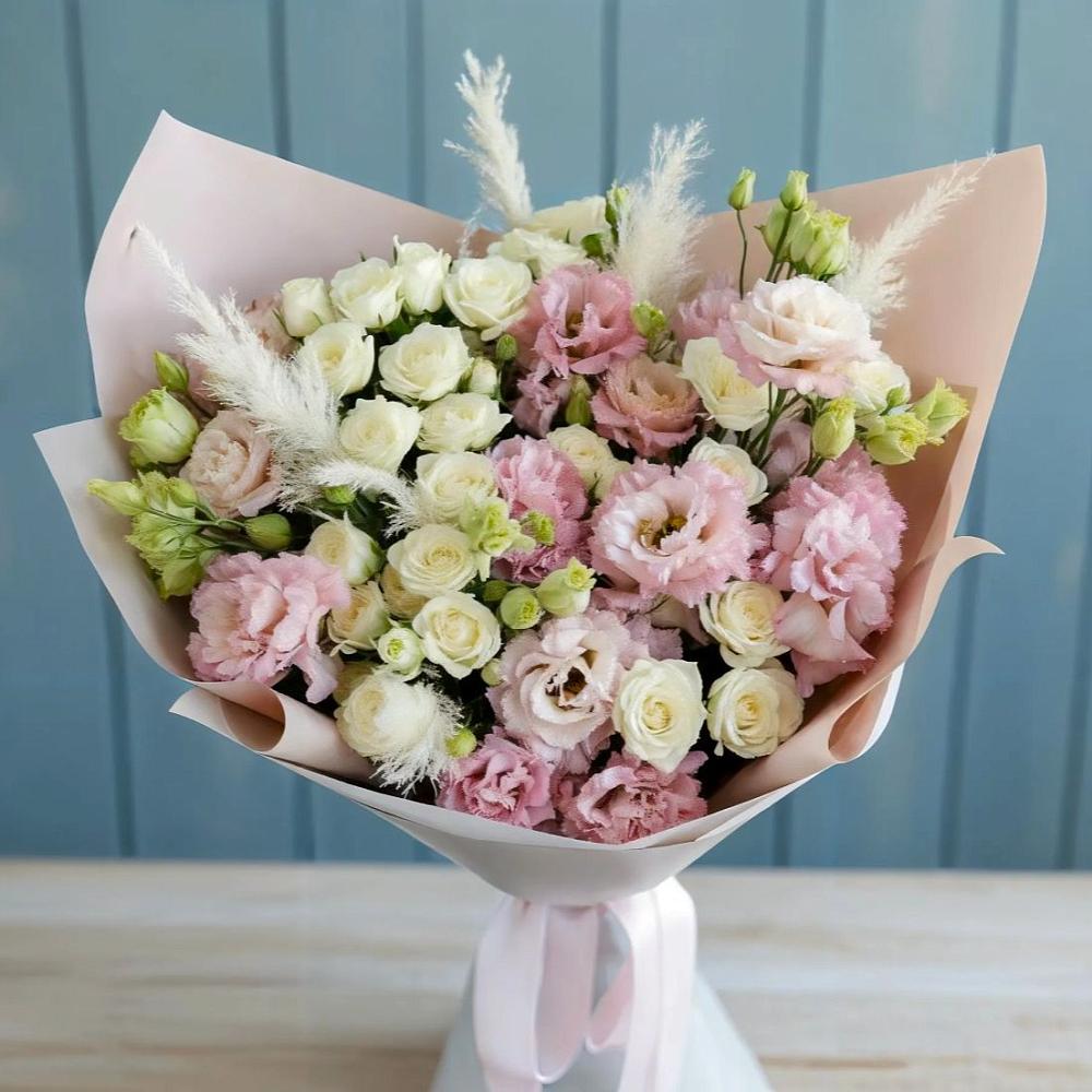 Букет цветов из: Альстромерии и Розы в Засечном