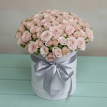 Цветочная композиция из Розы в шляпной коробке в Засечном