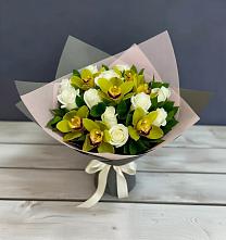 Букет цветов из:  Орхидеи и Розы в Засечном