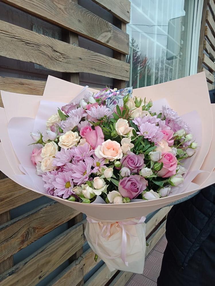 Букет цветов из: Розы и Хризантемы в Засечном