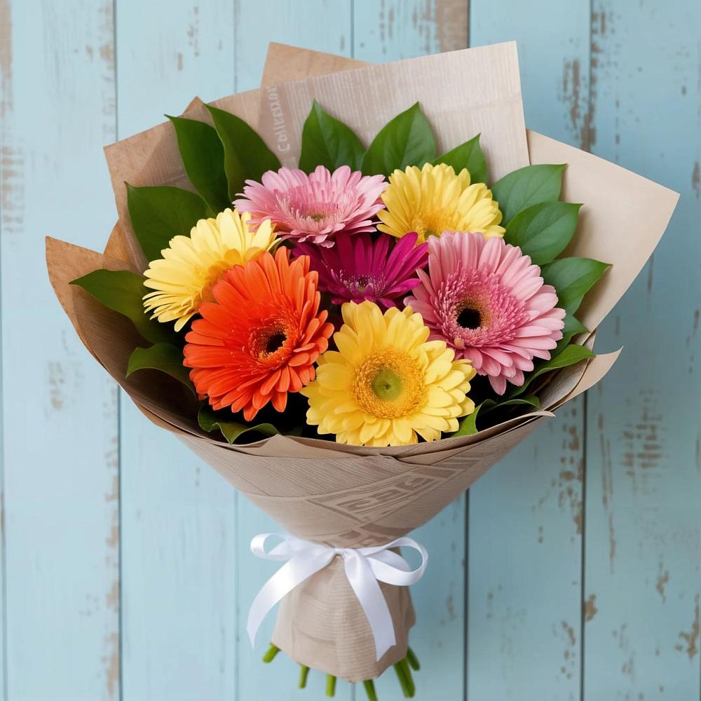 Букет цветов из: Герберы в Засечном