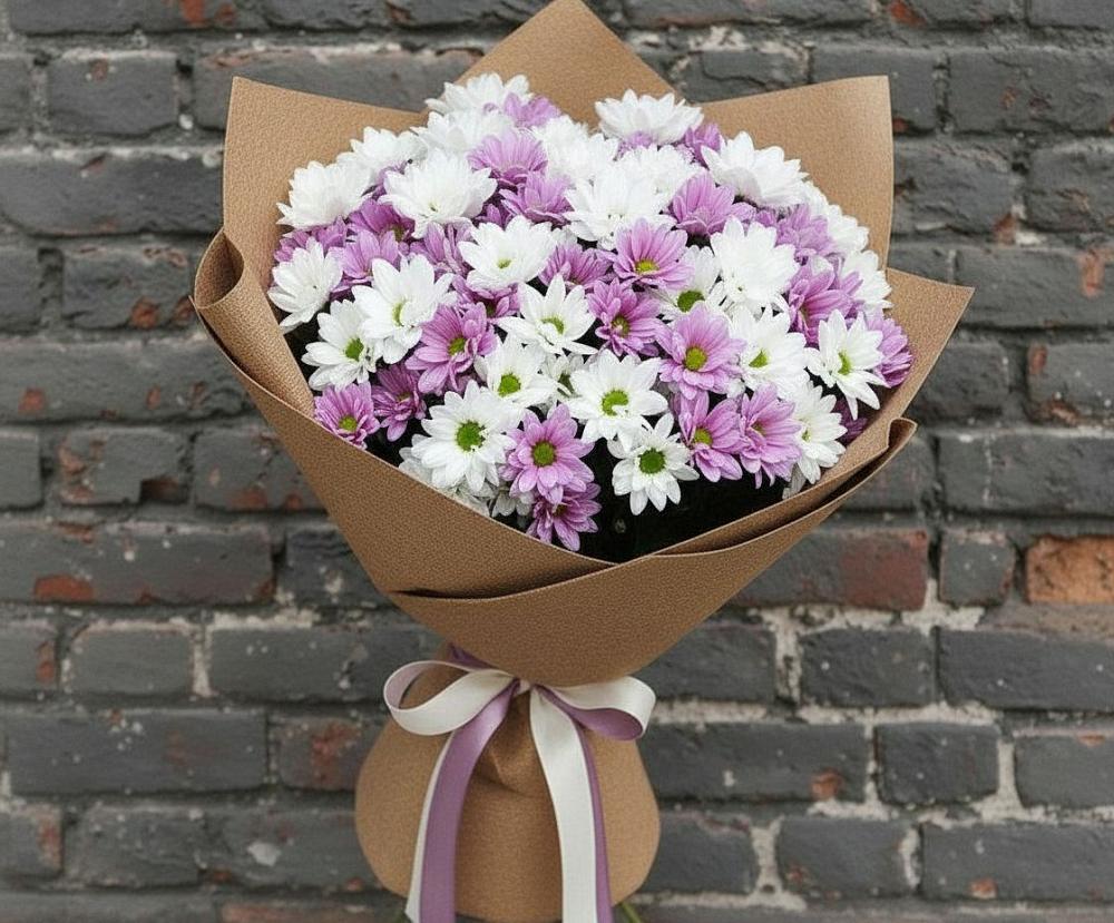 Букет цветов из: Хризантемы в Засечном