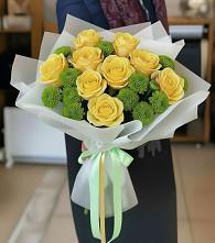 Букет цветов из:  Хризантемы и Розы в Засечном