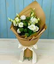 Букет цветов из:  Хризантемы и Лизиантусы #REPLACE_PRED# Засечном