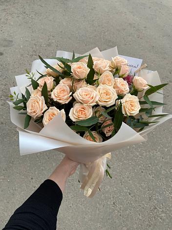Букет Кремовые розы Латте в Засечном