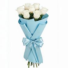 Букет 7 белых роз Проуд в Засечном