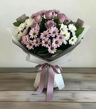 Букет цветов из:  Хризантемы и Розы в Засечном