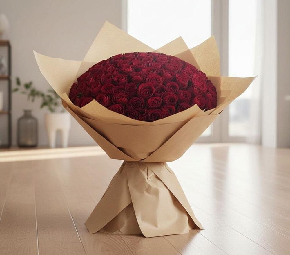 Букет 101 Красная роза в Засечном